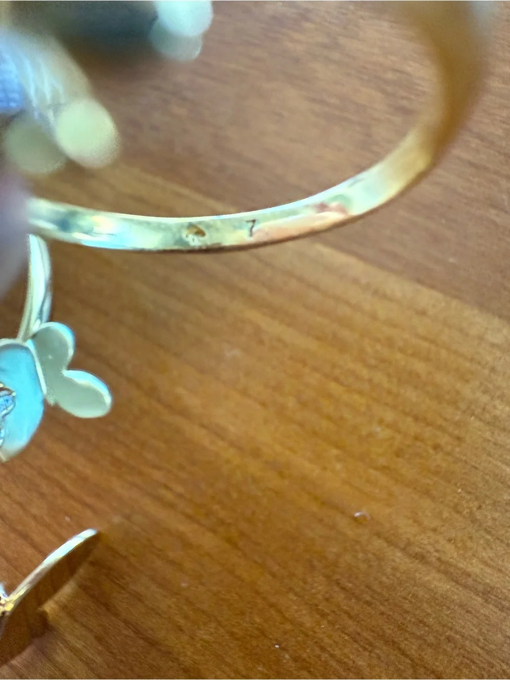 Kate Spade Gold Butterfly Floral Bracelet + Ring Set Size
